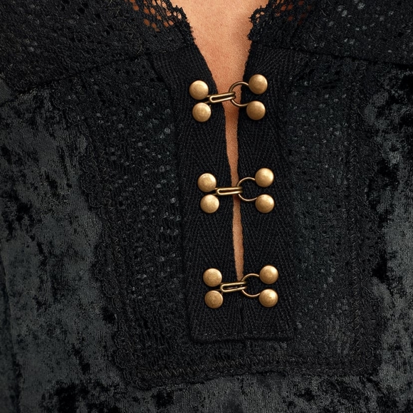 Free People Wait For It Black Velvet Bodycon Mini - Picture 3 of 4